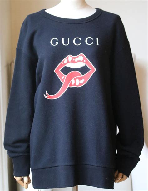 white gucci sweater with red lips|real Gucci sweaters.